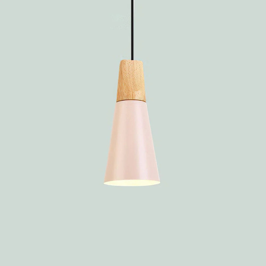 Scandinavische Houten Metalen Hanglamp
