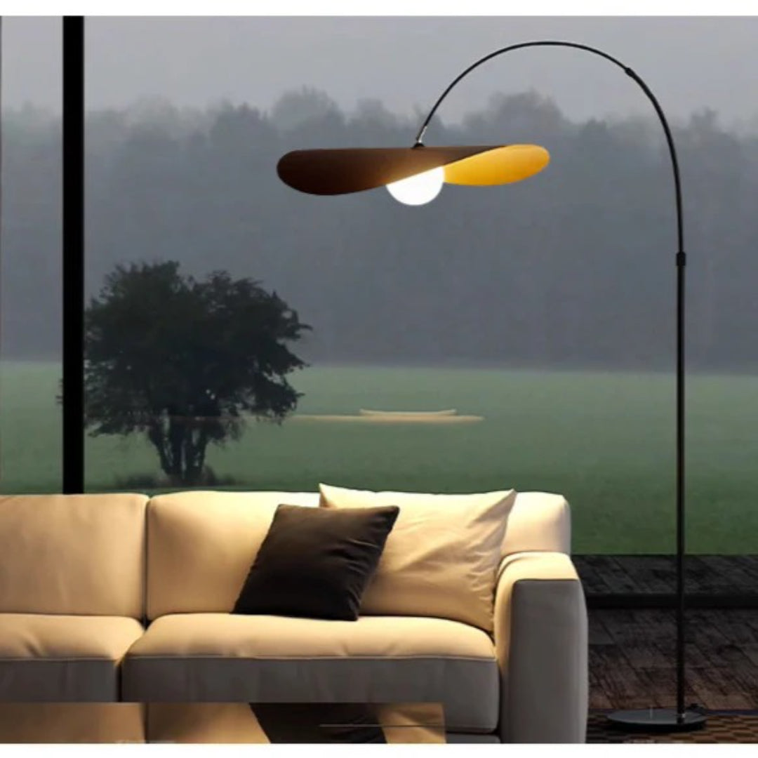 Wabi Sabi Gebogen Metalen Vloerlamp