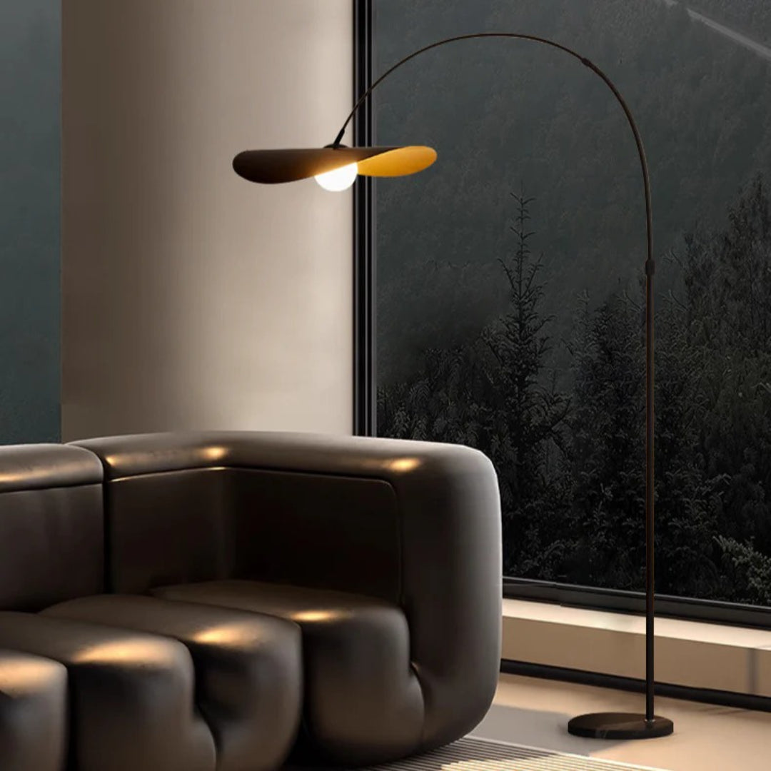 Wabi Sabi Gebogen Metalen Vloerlamp