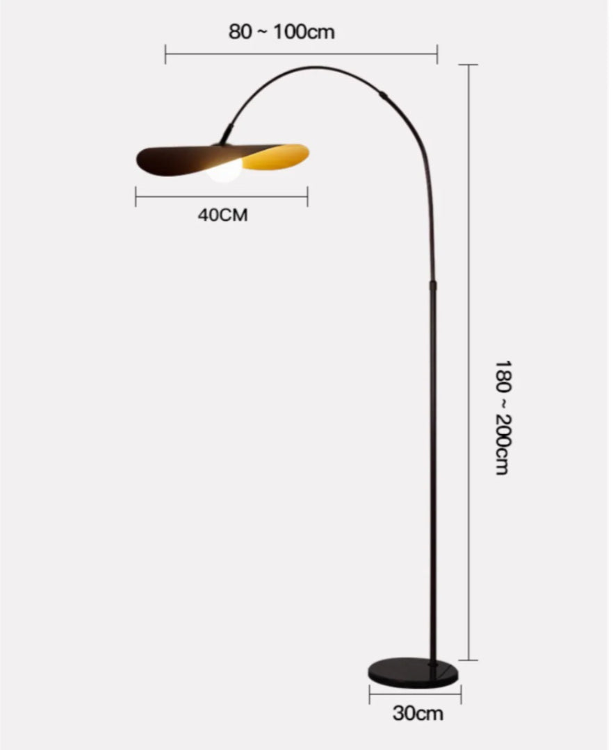Wabi Sabi Gebogen Metalen Vloerlamp
