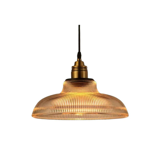 Vintage Geribbelde Glazen Hanglamp