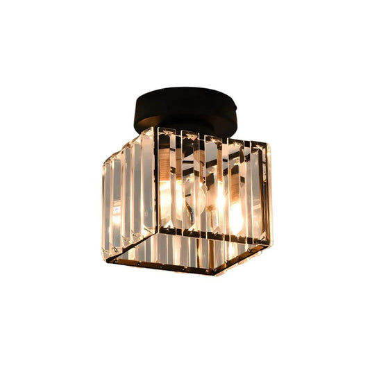 Kristallen metalen kubus plafondlamp