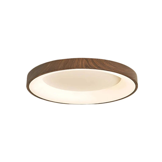 Houten LED ronde plafondlamp