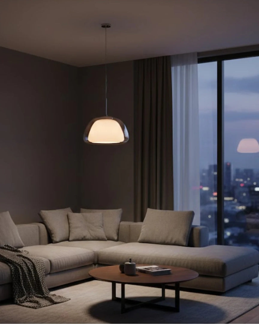 Minimalistische glazen hanglamp