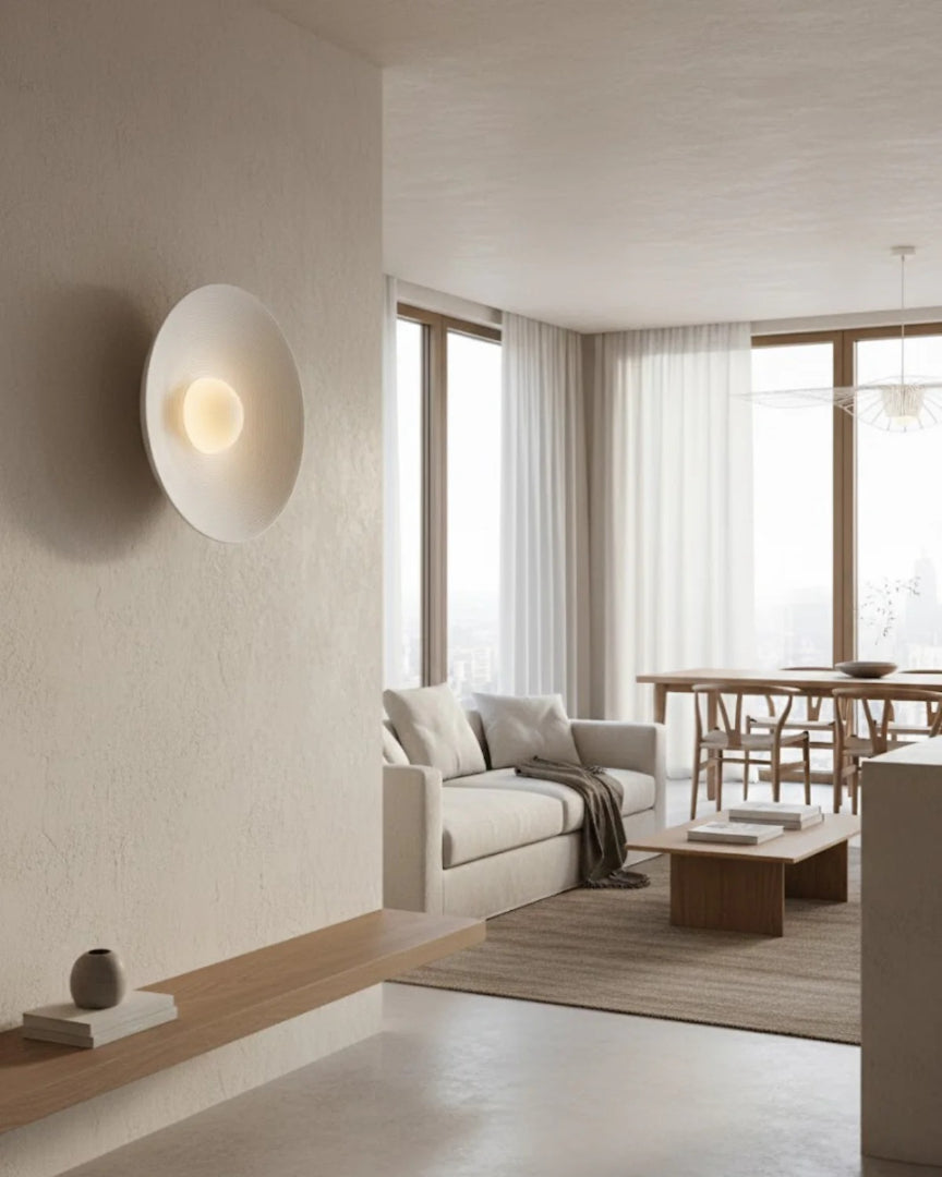 Japandi keramische wandlamp