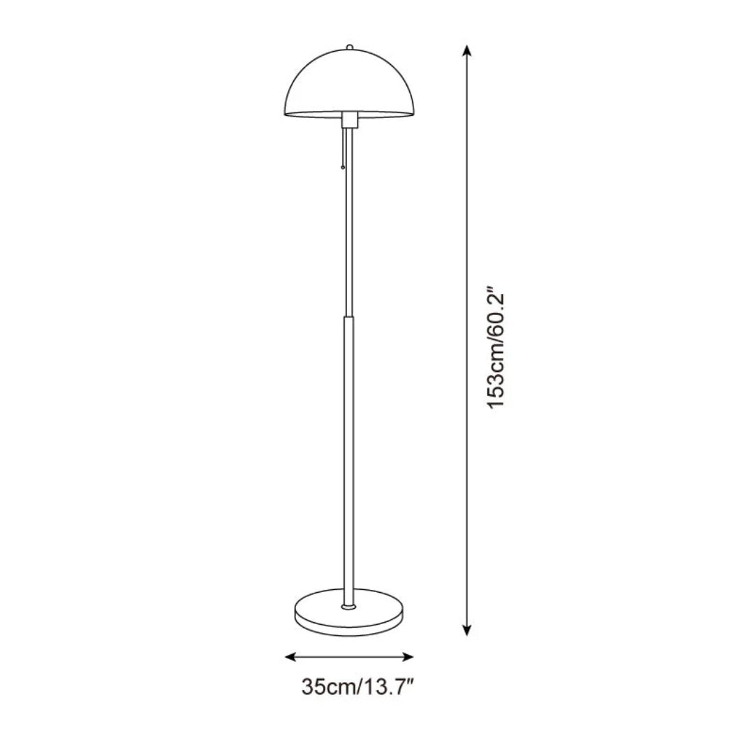 Retro metalen koepel vloerlamp