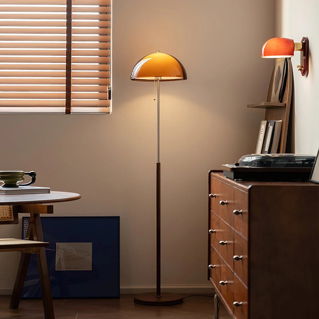 Retro metalen koepel vloerlamp