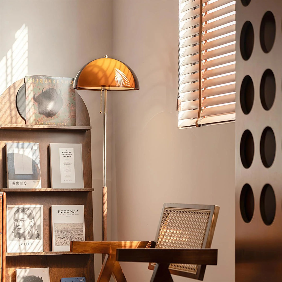 Retro metalen koepel vloerlamp