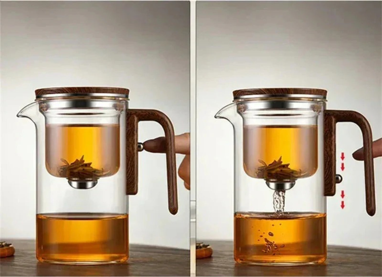 Moderne glazen theepot