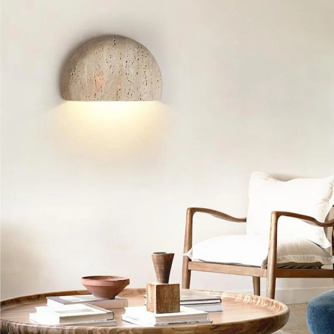 Halve Maan Stenen Wandlamp