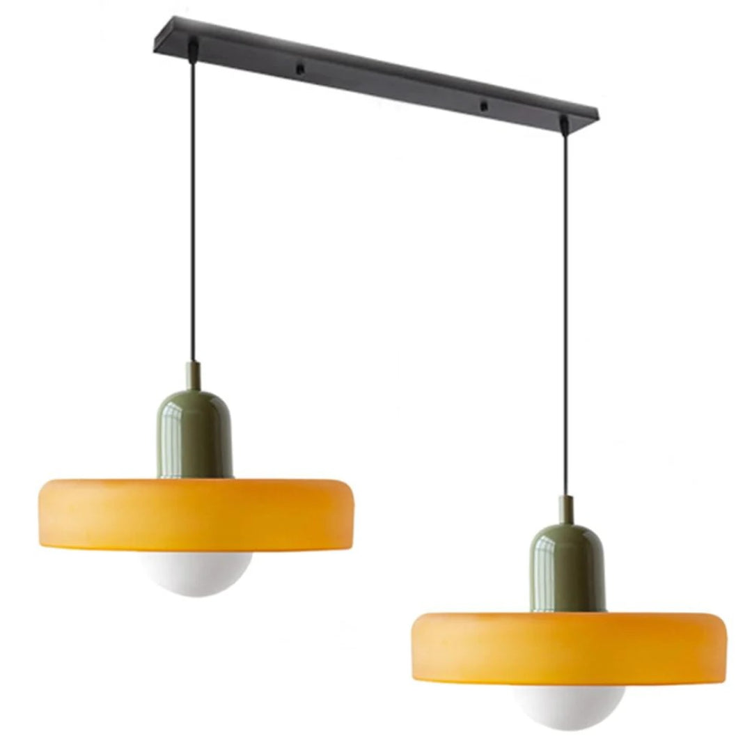 Retro metalen glazen hanglamp