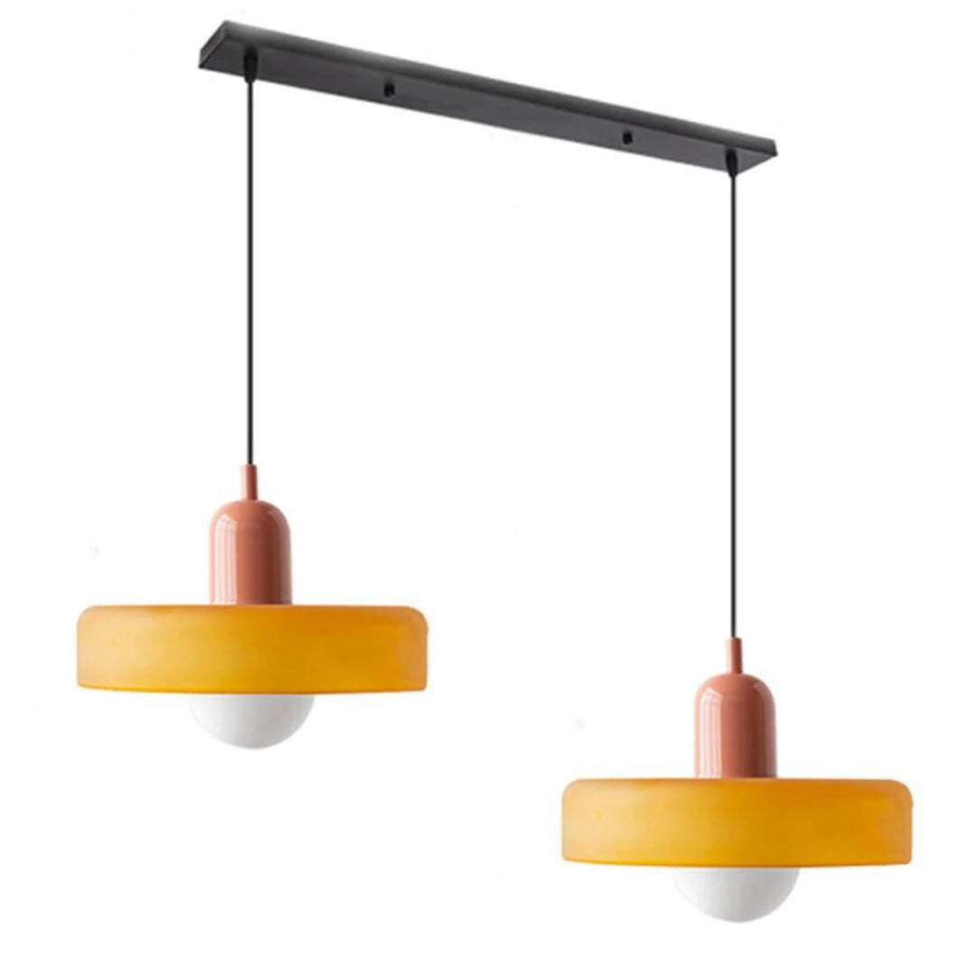 Retro metalen glazen hanglamp