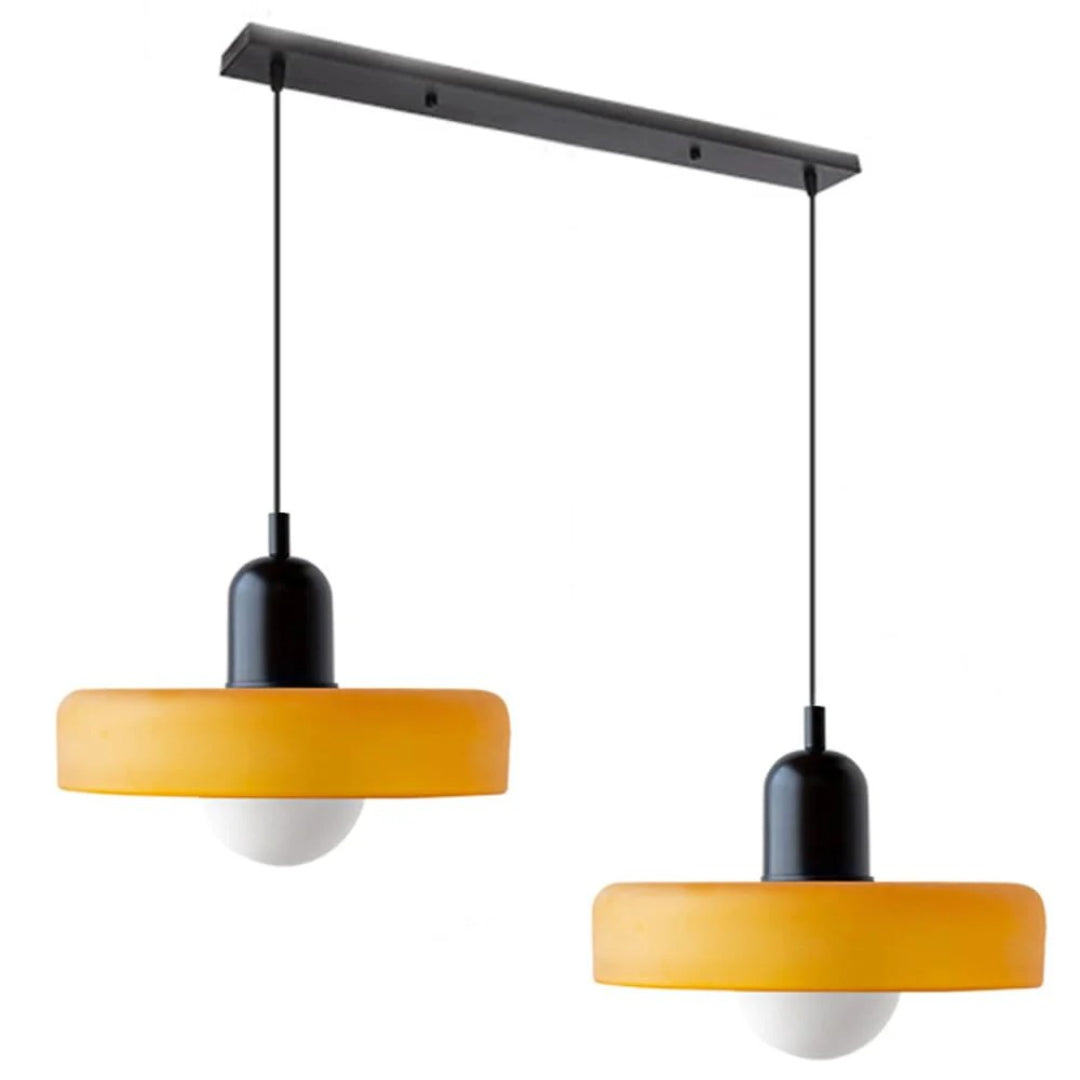 Retro metalen glazen hanglamp