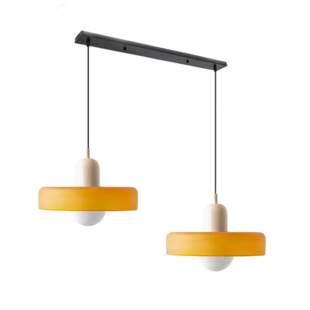 Retro metalen glazen hanglamp