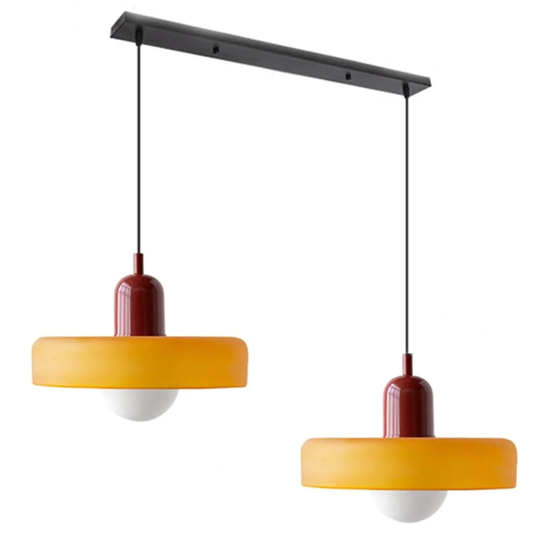 Retro metalen glazen hanglamp