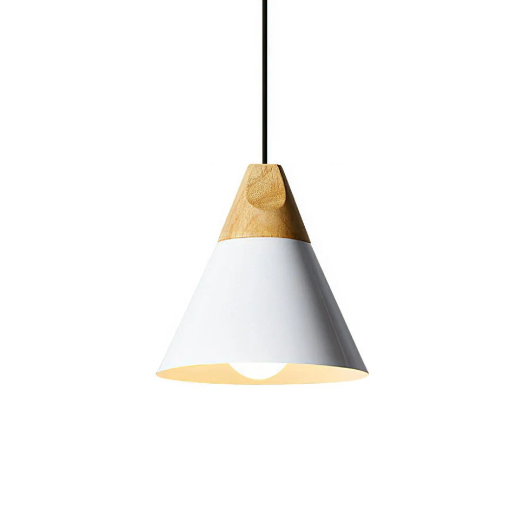 Scandinavische Houten Metalen Hanglamp