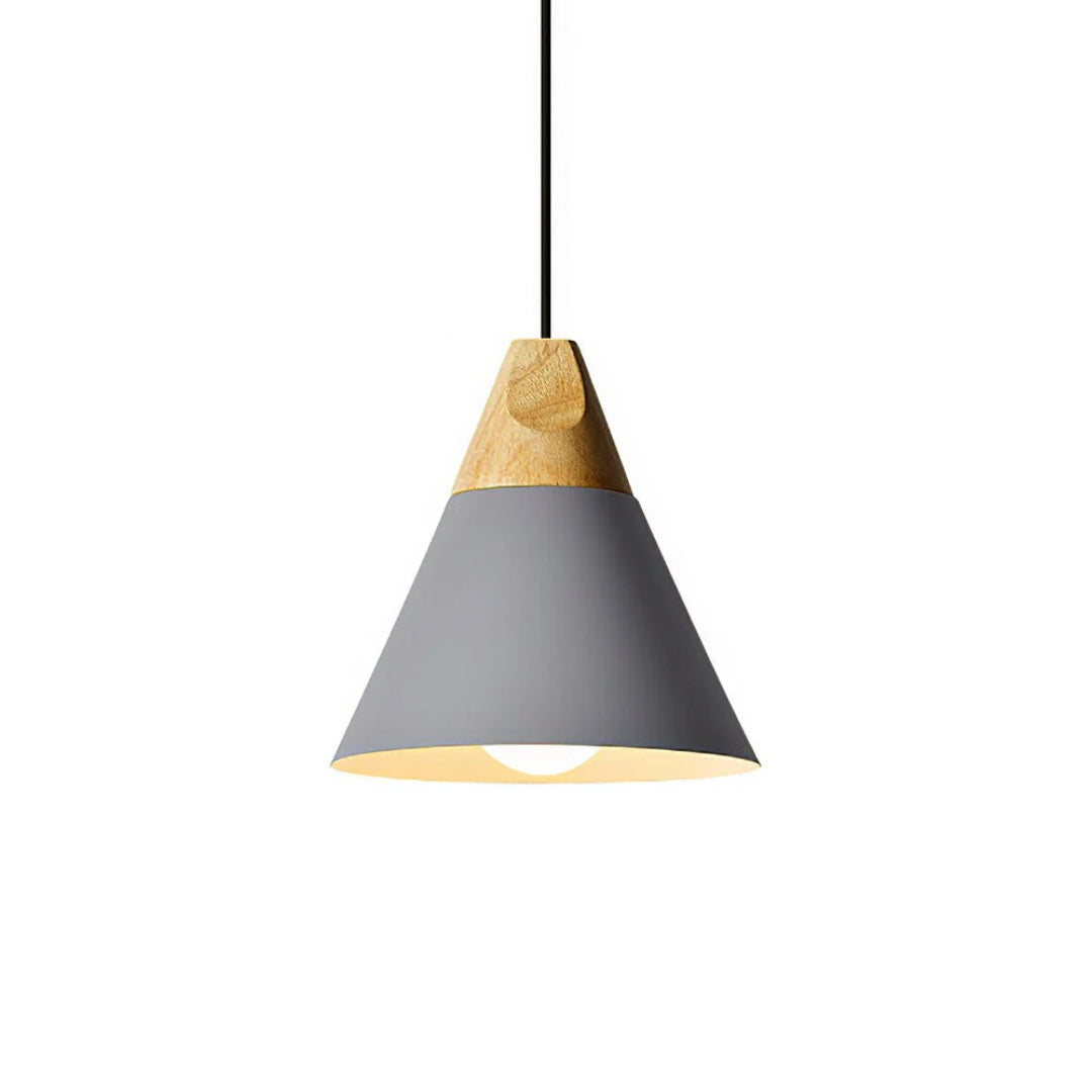 Scandinavische Houten Metalen Hanglamp