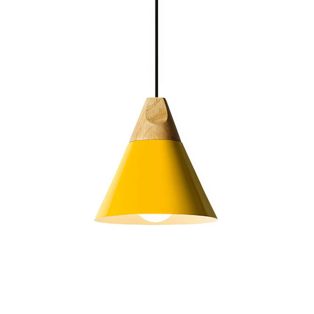 Scandinavische Houten Metalen Hanglamp