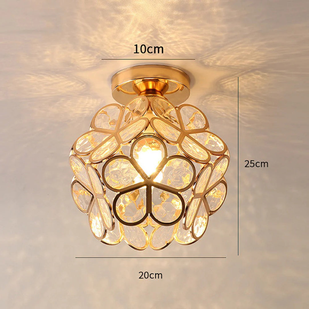 Bloemen glazen plafondlamp