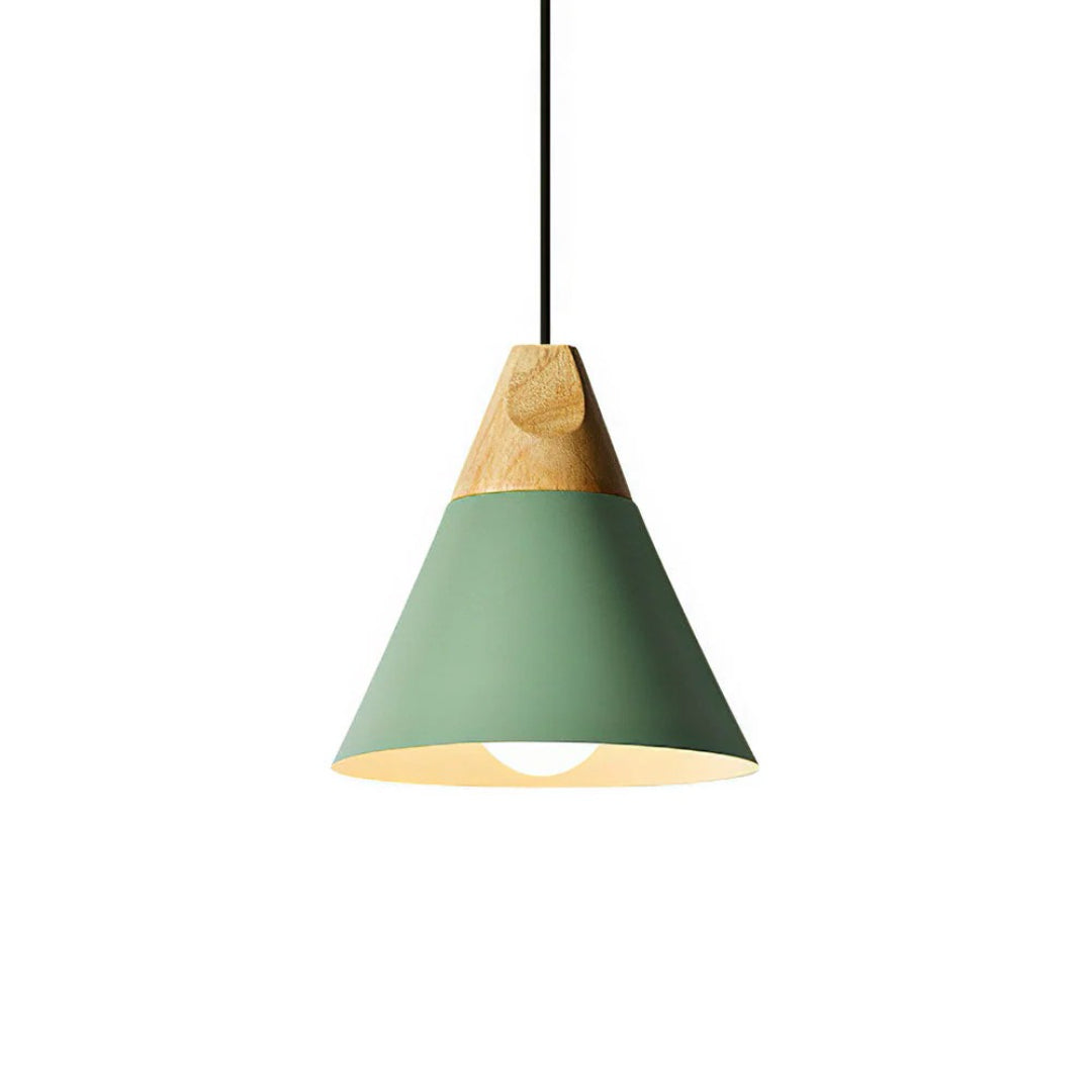 Scandinavische Houten Metalen Hanglamp