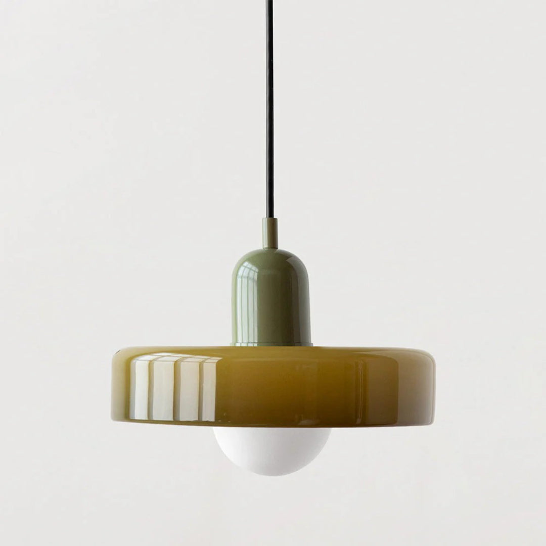 Retro metalen glazen hanglamp