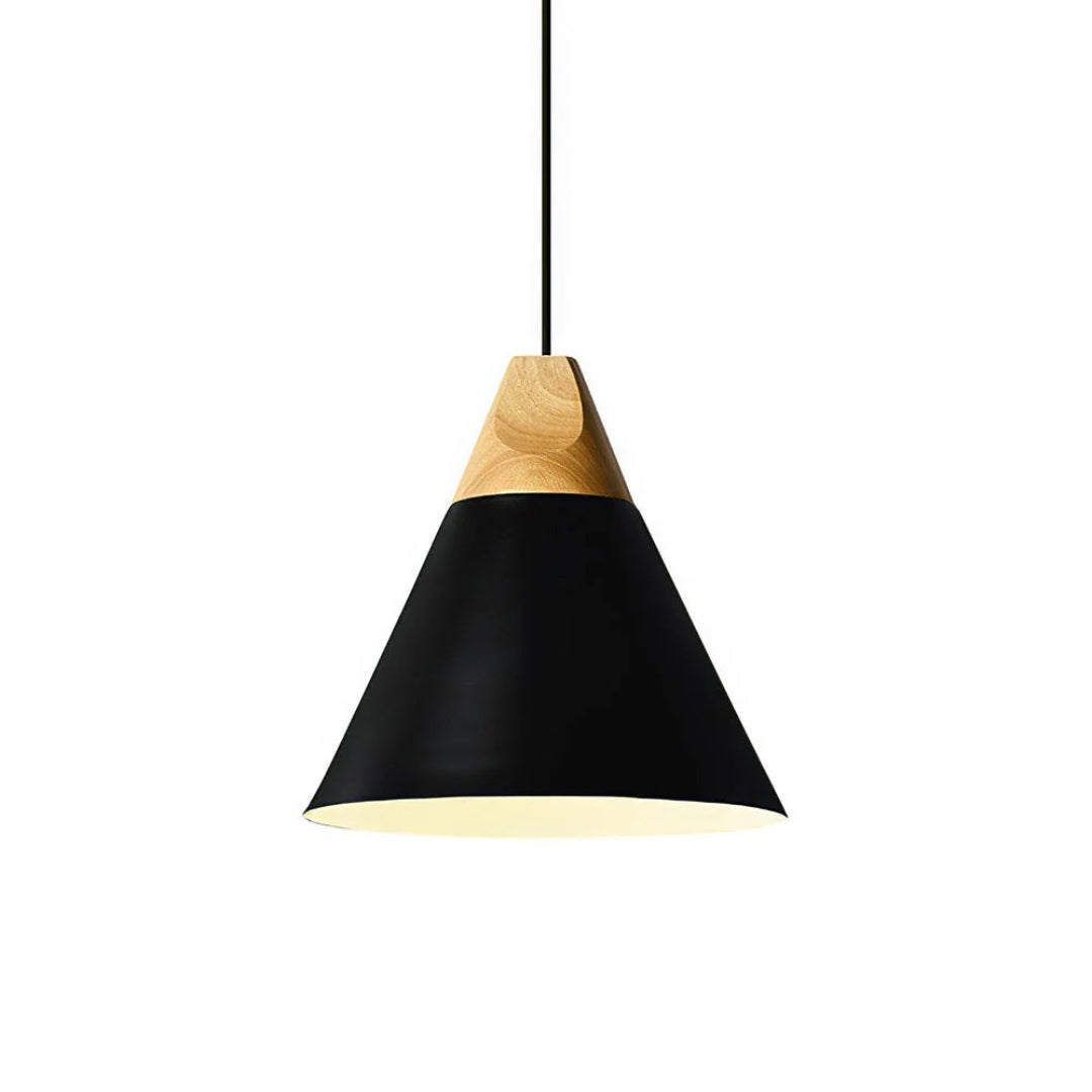 Scandinavische Houten Metalen Hanglamp