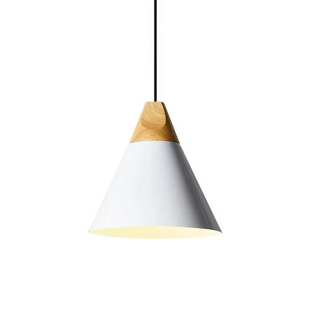 Scandinavische Houten Metalen Hanglamp