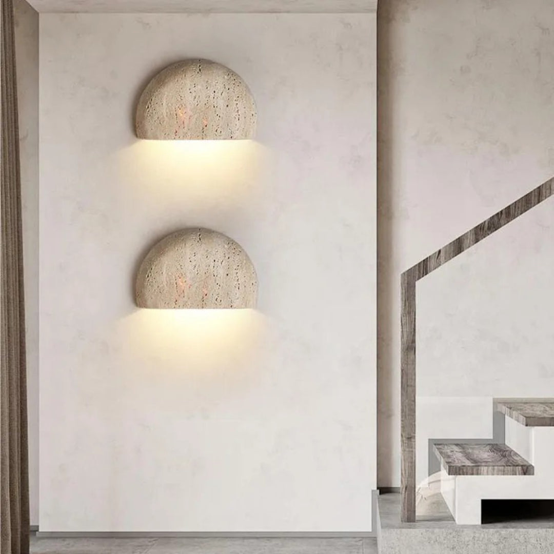 Halve Maan Stenen Wandlamp