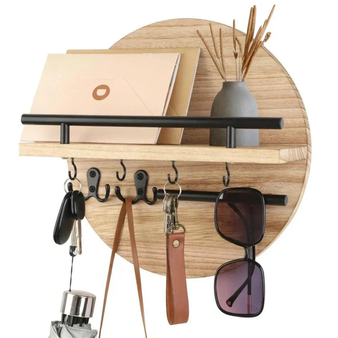 Rustieke houten wand sleutelhanger