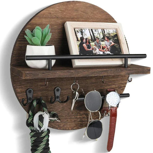 Rustieke houten wand sleutelhanger