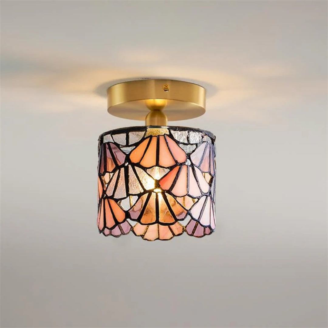 Mozaïek glazen messing plafondlamp