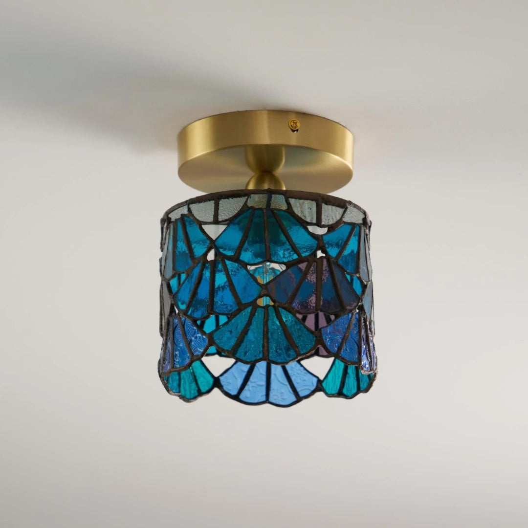 Mozaïek glazen messing plafondlamp