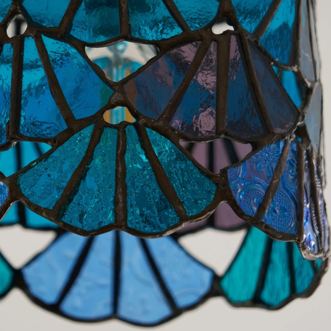 Mozaïek glazen messing plafondlamp