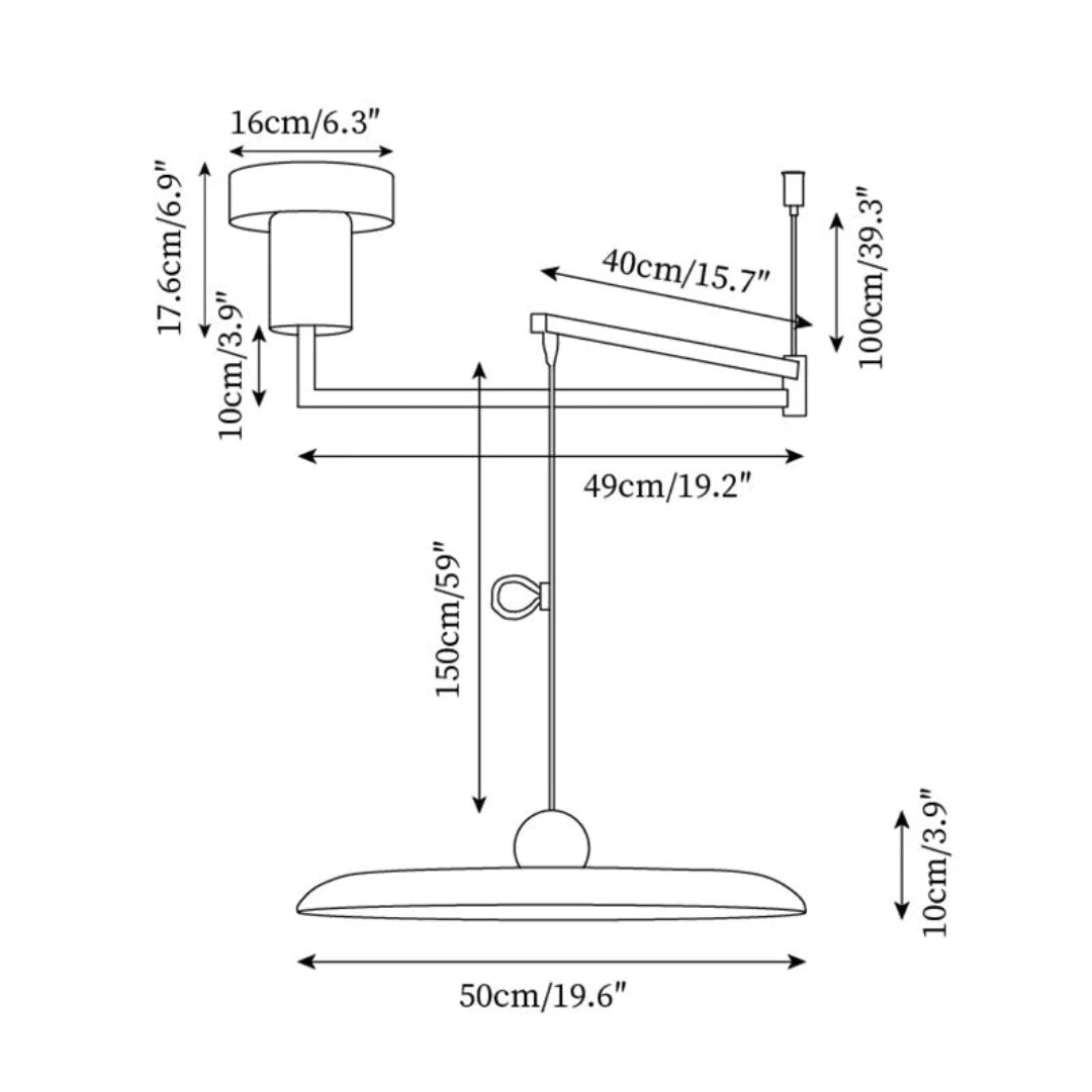 Verstelbare Metalen Hanglamp