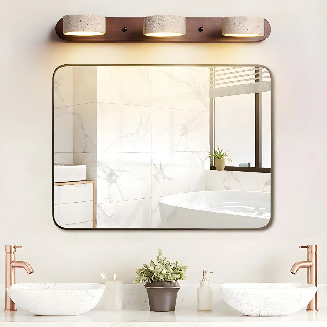 Minimalistische Travertin Dubbele Wandlamp