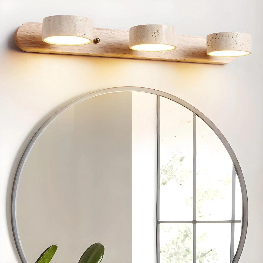 Minimalistische Travertin Dubbele Wandlamp