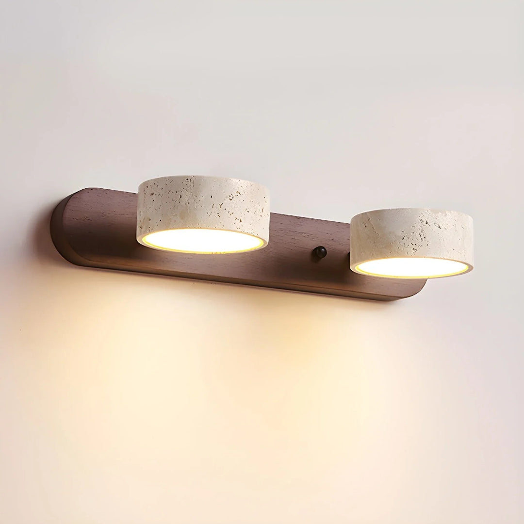 Minimalistische Travertin Dubbele Wandlamp