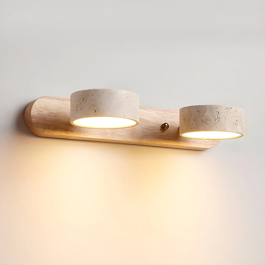 Minimalistische Travertin Dubbele Wandlamp
