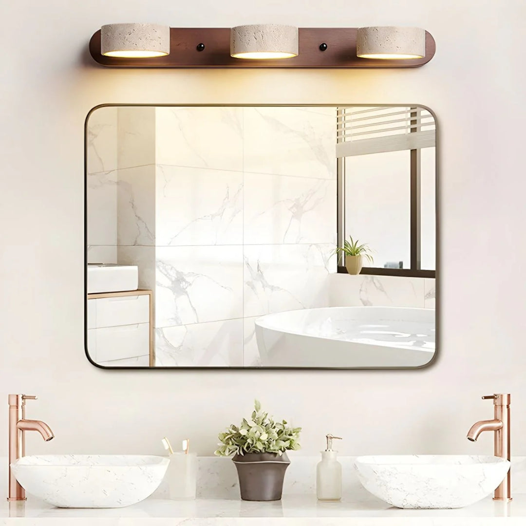 Minimalistische Travertin Dubbele Wandlamp