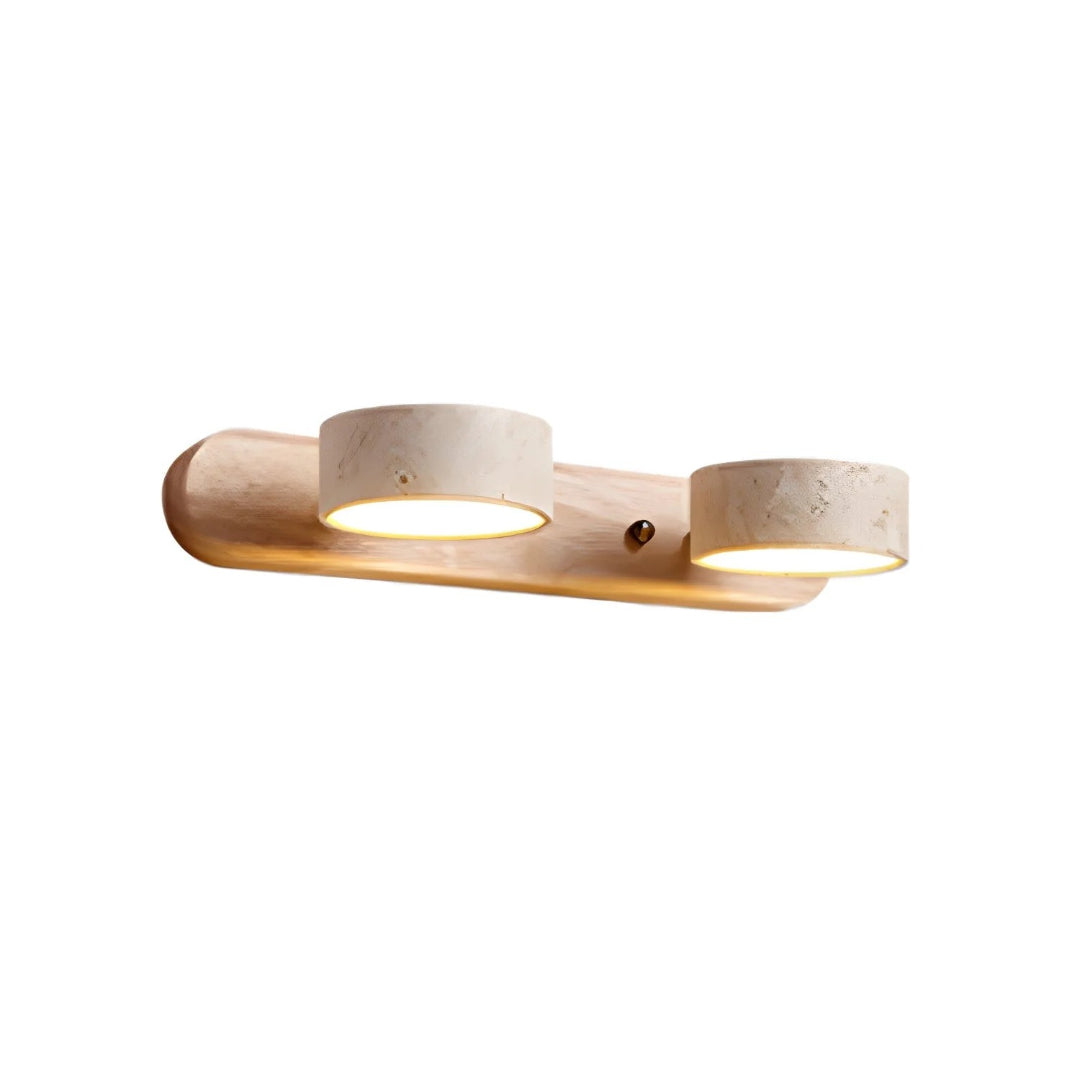 Minimalistische Travertin Dubbele Wandlamp