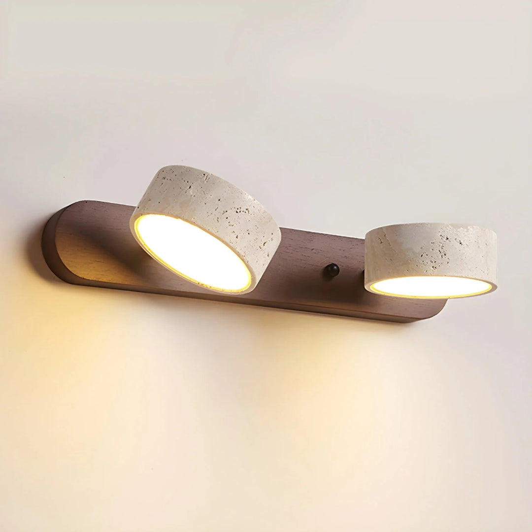 Minimalistische Travertin Dubbele Wandlamp
