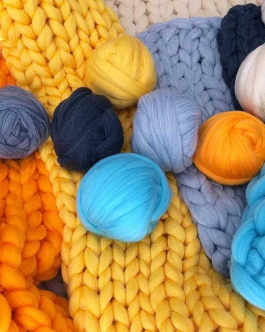 Chunky knit wollen deken