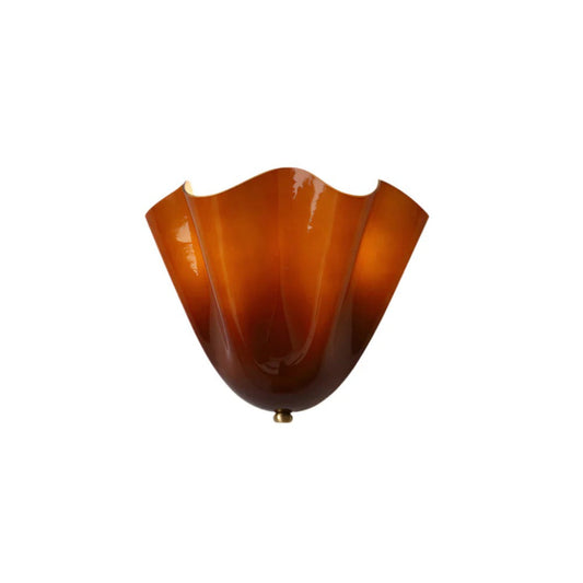 Vintage Bladvormige Glazen Wandlamp