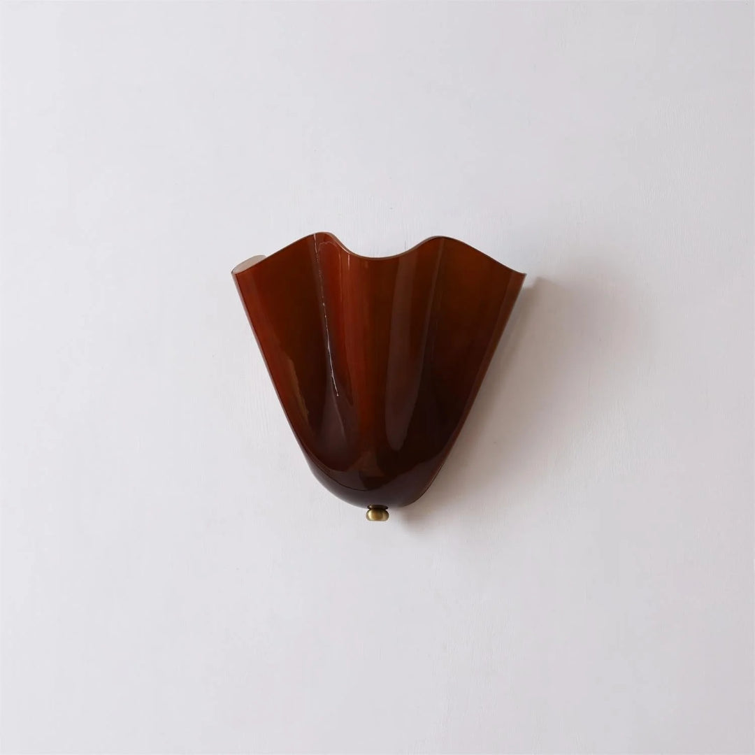 Vintage Bladvormige Glazen Wandlamp