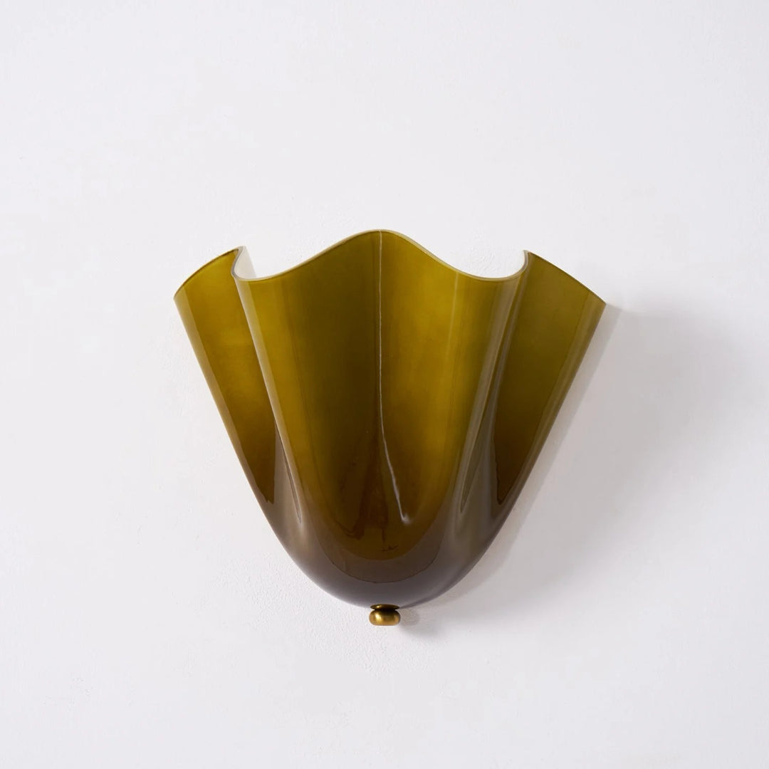 Vintage Bladvormige Glazen Wandlamp