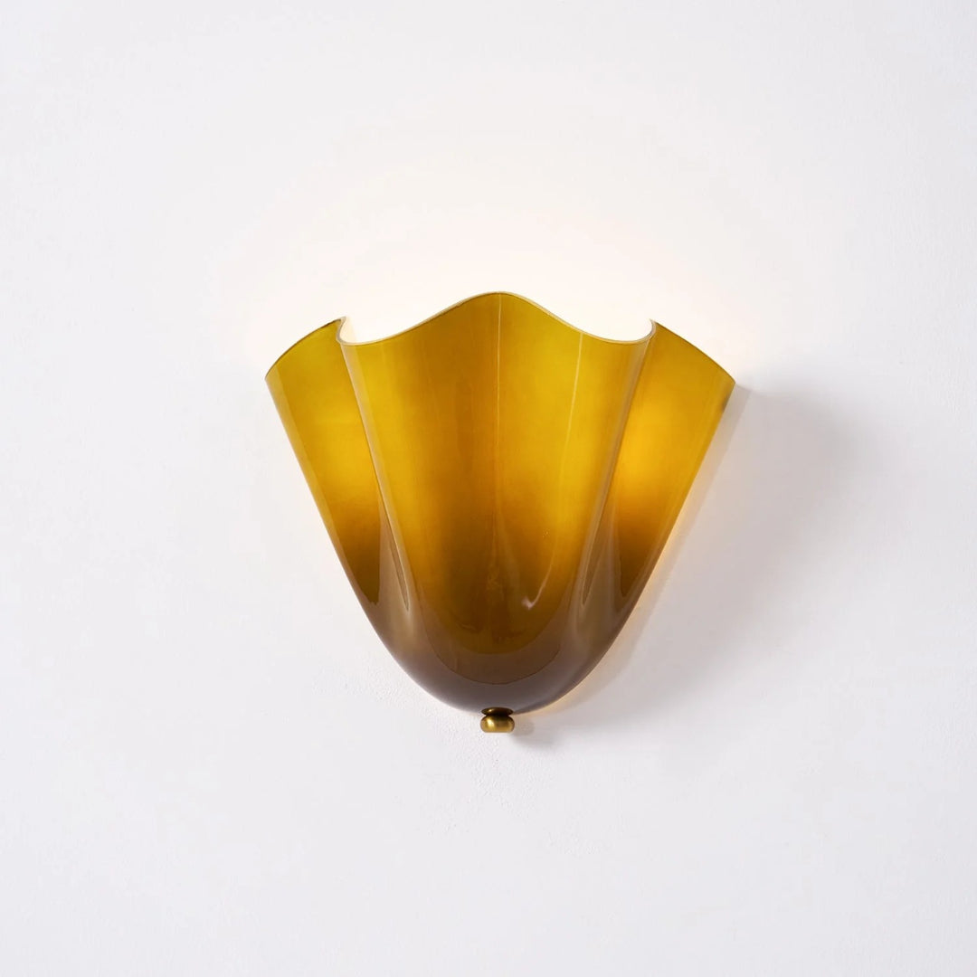 Vintage Bladvormige Glazen Wandlamp