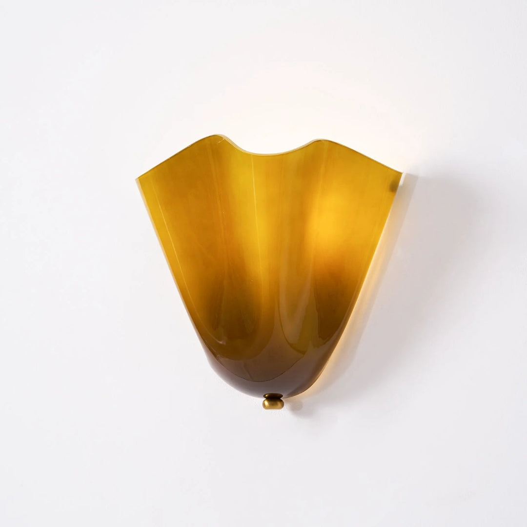 Vintage Bladvormige Glazen Wandlamp