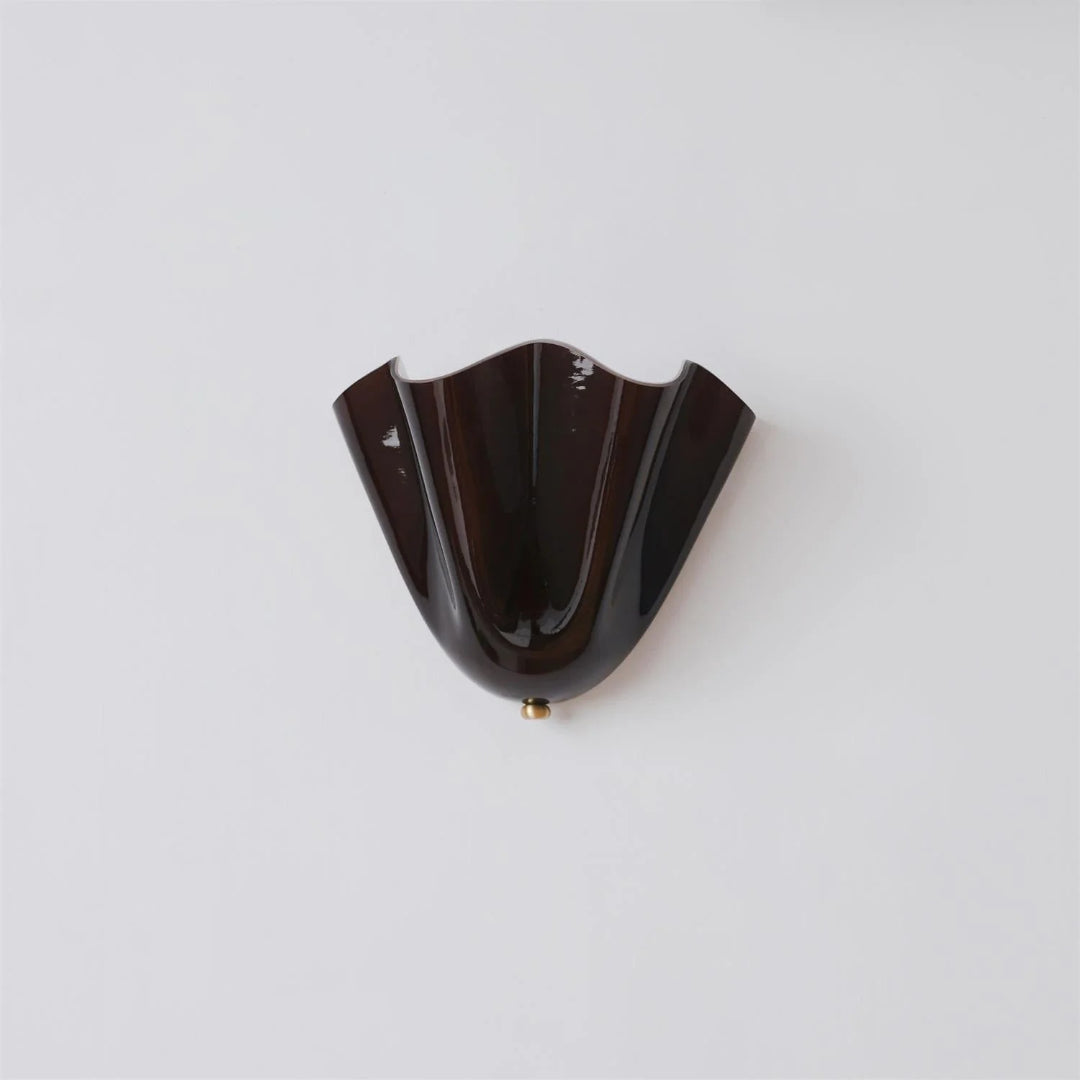 Vintage Bladvormige Glazen Wandlamp