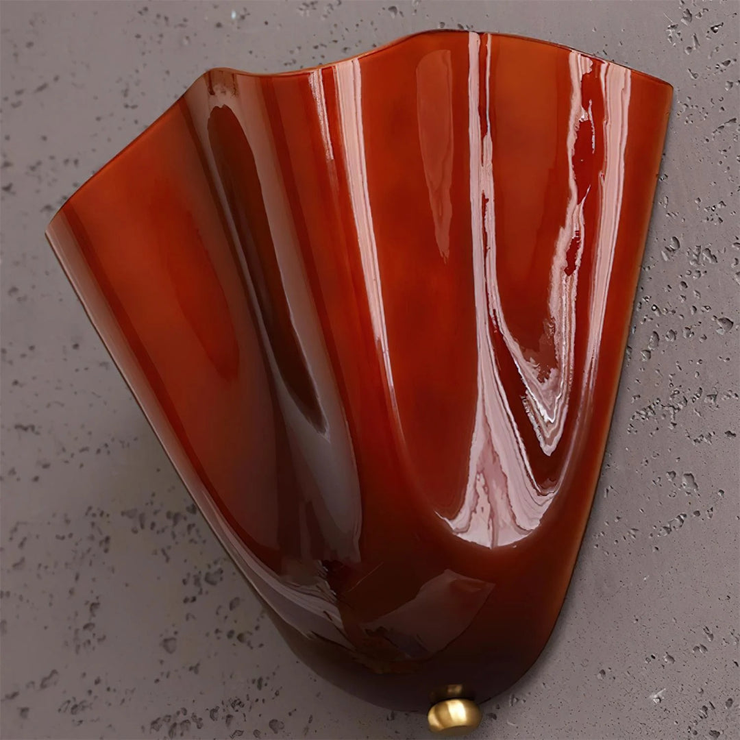 Vintage Bladvormige Glazen Wandlamp