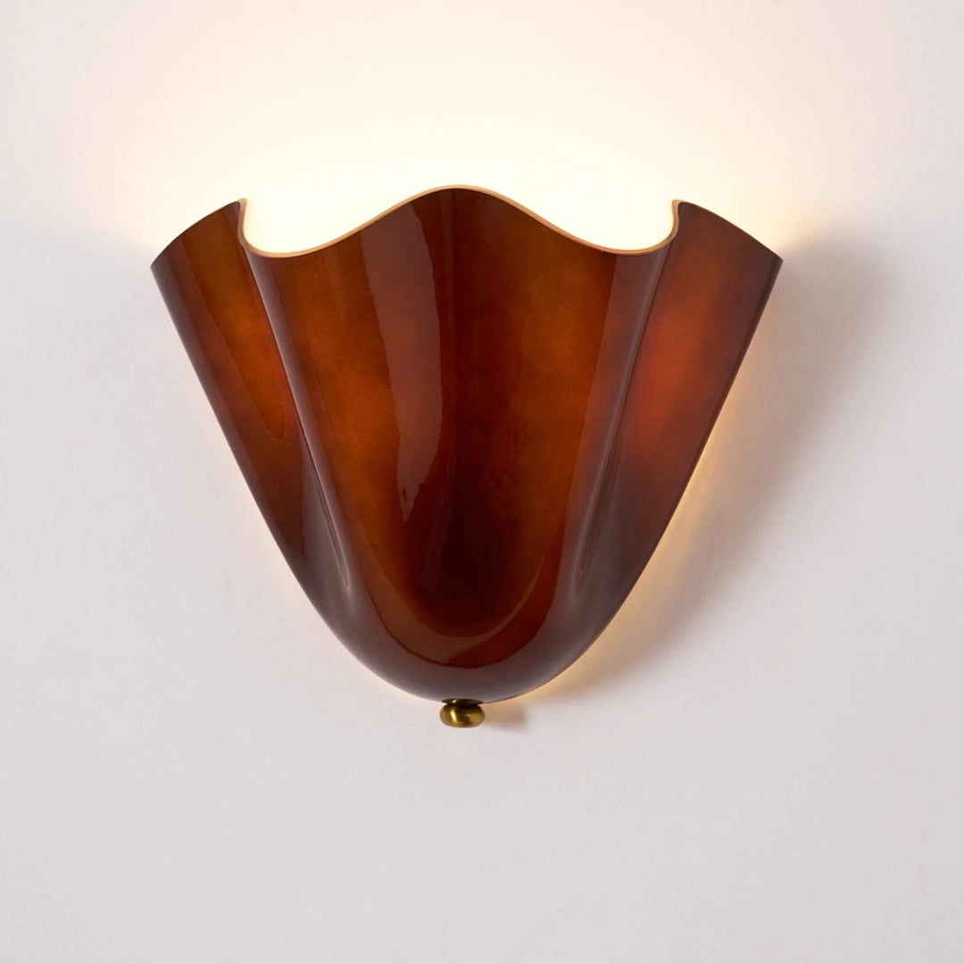 Vintage Bladvormige Glazen Wandlamp
